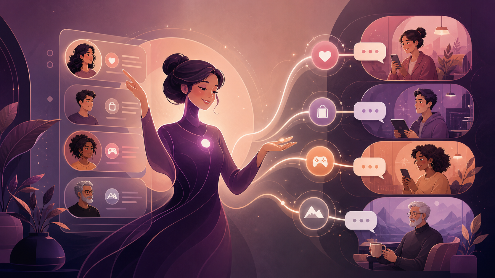 HeyNaj Flow website assistant illustration for Beyond Basic Bots: Delivering Personalized Customer Experiences with AI Chatbots