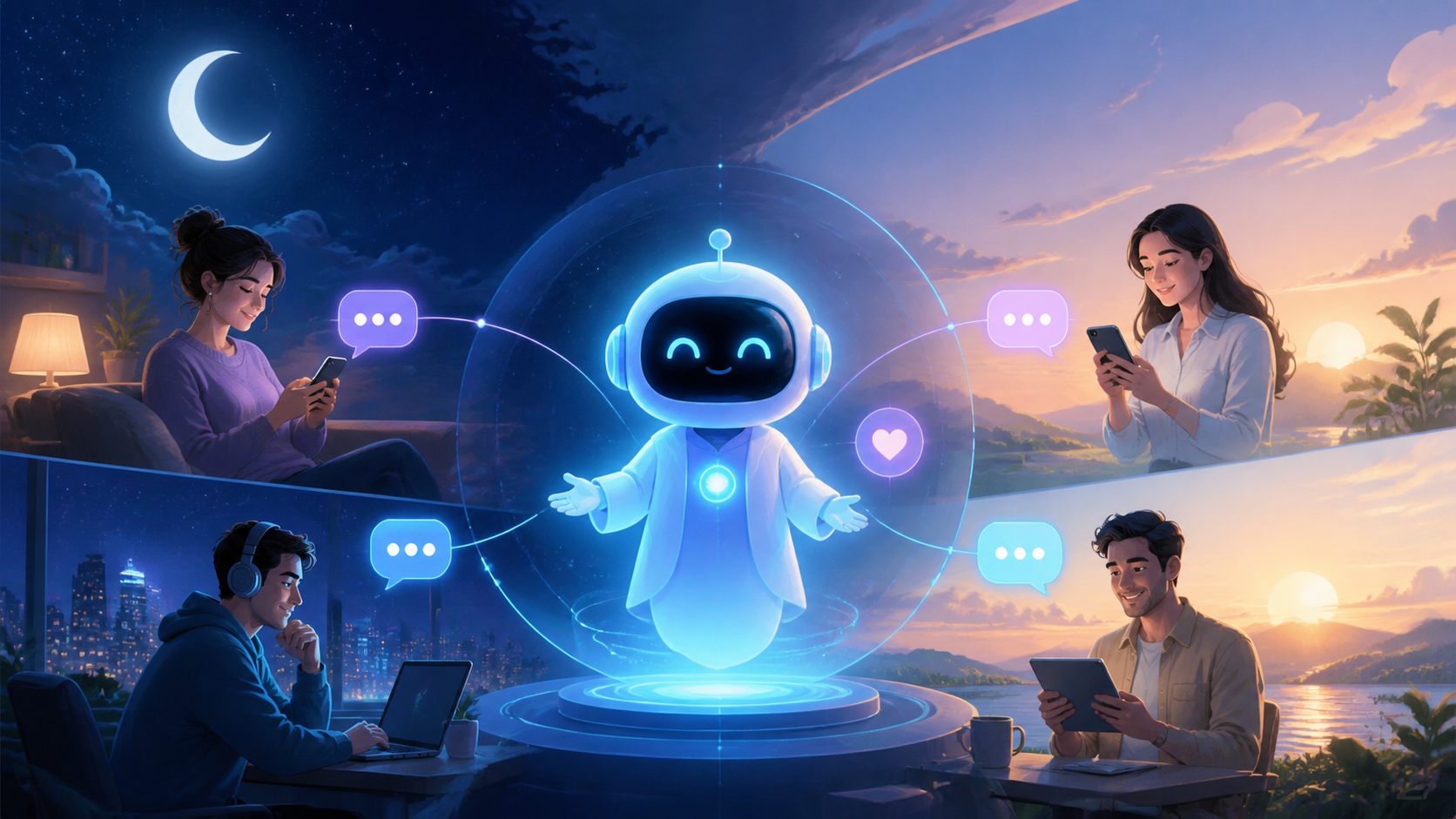 HeyNaj Flow website assistant illustration for Always There For You: The Top Benefits of Chatbots for Instant Customer Support